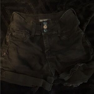 Blue Savvy Black Denim Shorts